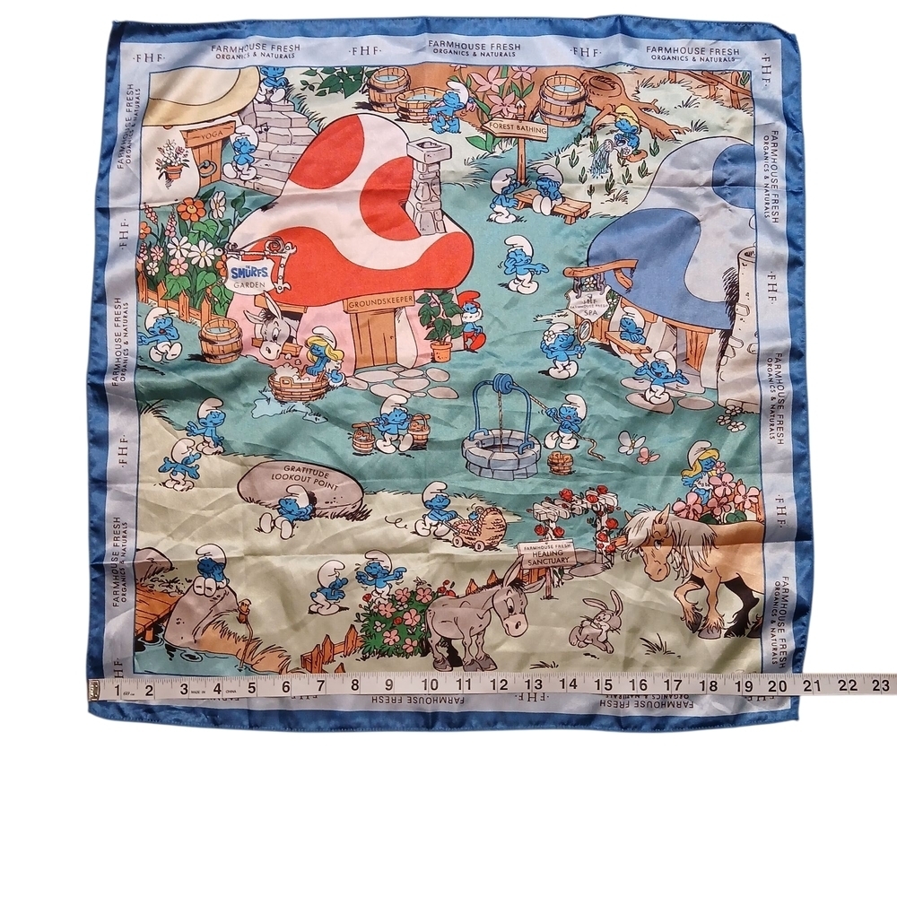 Smurfs Farmhouse Fresh Village Cartoon Scarf - Picture 7 of 12